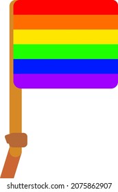 Lgbt flag holding by a black hand