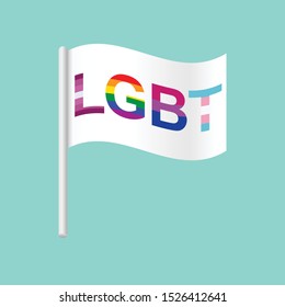 LGBT flag icon.The colors of the rainbow alphabet.