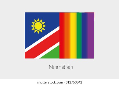 An LGBT Flag Illustration with the flag of Namibia