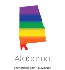 An LGBT Flag inside the State of Alabama