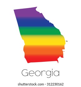 An LGBT Flag inside the State of Georgia