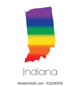 An LGBT Flag inside the State of Indiana