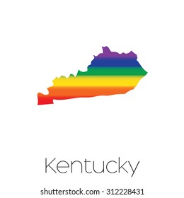 An LGBT Flag inside the State of Kentucky