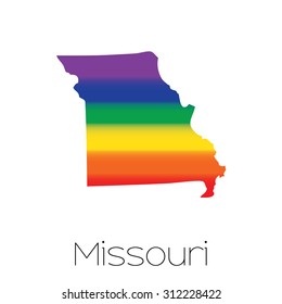 An LGBT Flag inside the State of Missouri