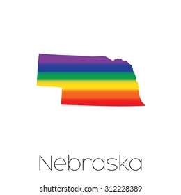 An LGBT Flag inside the State of Nebraska