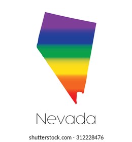 An LGBT Flag inside the State of Nevada