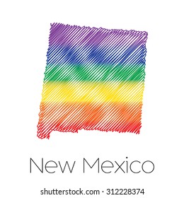 An LGBT Flag inside the State of New Mexico