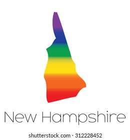 An LGBT Flag inside the State of New Hampshire