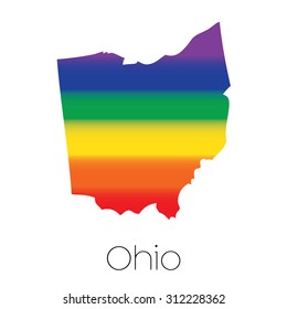 An LGBT Flag inside the State of Ohio