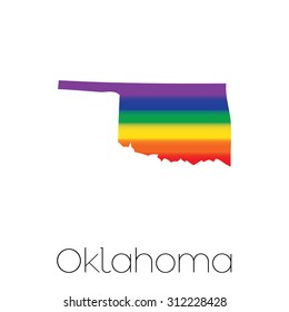 An LGBT Flag inside the State of Oklahoma