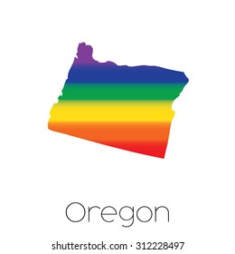 An LGBT Flag inside the State of Oregon