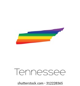 An LGBT Flag inside the State of Tennessee