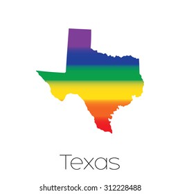 An LGBT Flag inside the State of Texas