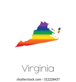 An LGBT Flag inside the State of Virginia