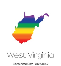 An LGBT Flag inside the State of West Virginia