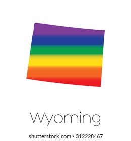 An LGBT Flag inside the State of Wyoming