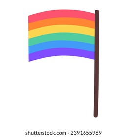 LGBT flag isolated on white background. LGBTQ. Symbol of the LGBT pride community. Rainbow.