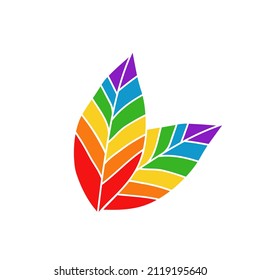 Logo de icono de hoja, símbolo de referencia cultural de lgbt