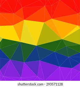 LGBT flag Low polygon abstract background