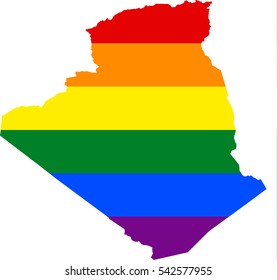 LGBT flag map of Algeria