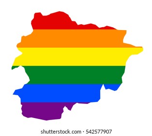 LGBT flag map of Andorra