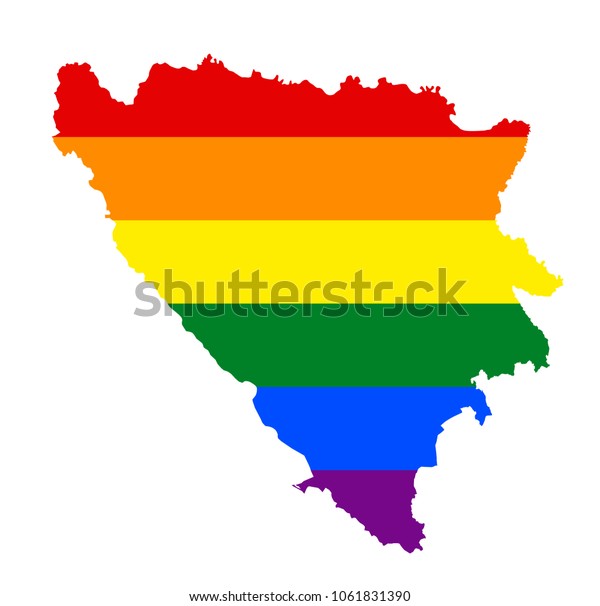 Lgbt Flag Map Bosnia Herzegovina Vector Stock Image