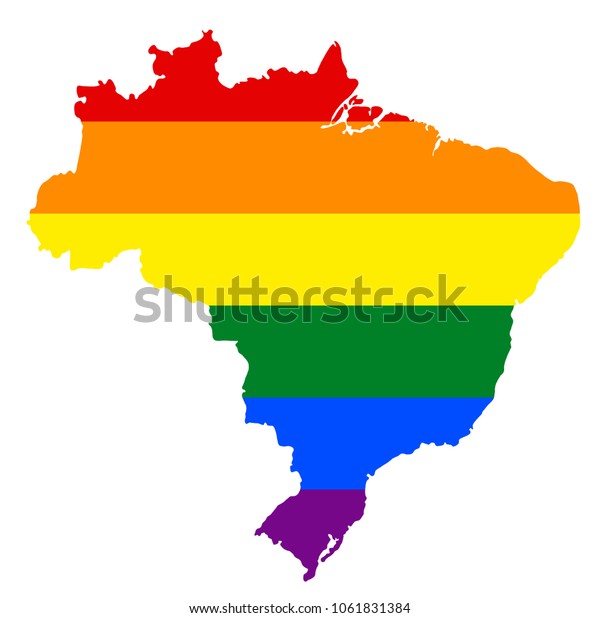 Lgbt Flag Map Brazil Vector Rainbow Stock Vector Royalty Free 1061831384