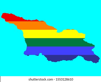 Lgbt Flag Map Of Georgia Vector