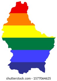 LGBT flag map of luxembourg Vector illustration Eps 10
