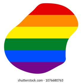 LGBT flag map of Nauru. Vector rainbow map of Nauru in colors of LGBT (lesbian, gay, bisexual, and transgender) pride flag.