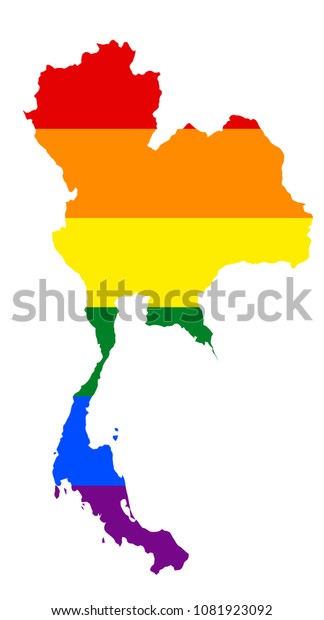 Lgbt Flag Map Thailand Vector Rainbow Stock Vector Royalty