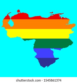 LGBT flag map of Venezuela vector