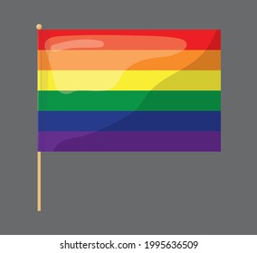Lgbt flag. Flag on a gray background. Art style.