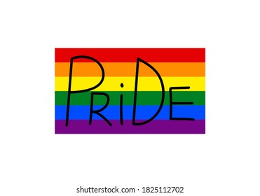 BANDERA LGBT EN UN FONDO BLANCO EN EL VECTOR
