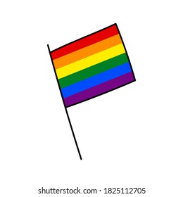 BANDERA LGBT EN UN FONDO BLANCO EN EL VECTOR