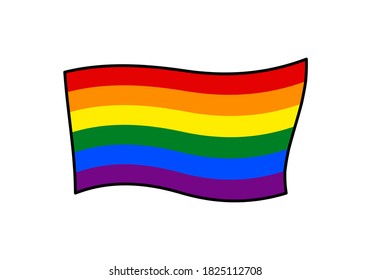 BANDERA LGBT EN UN FONDO BLANCO EN EL VECTOR