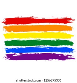 Lgbt Flag Painted Brush Strokes Six Stock Vector (Royalty Free ...