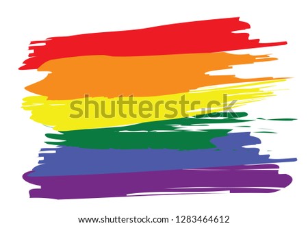 LGBT flag painted with brush strokes