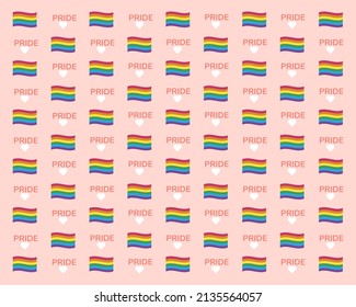LGBT flag pattern, pride and hearts. Concept of freedom to love, LGBT community