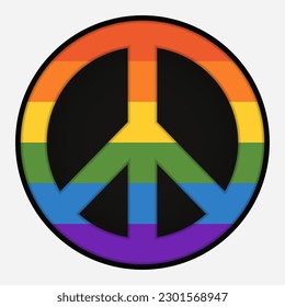 LGBT flag Peace symbol vector illustration