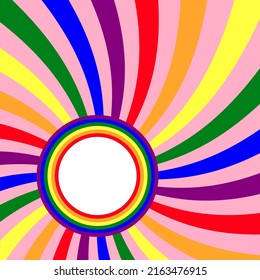 Bandera LGBT. Fondo rosa. Resumen de estallido de sol o patrón de vigas de sol para uso en evento del Orgullo LGBTQ, Mes del Orgullo LGBT, Símbolo del Orgullo. El elemento gráfico de diseño se guarda como ilustración vectorial.