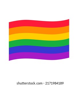 LGBT-Flagge. Hochzeitstag, Vektorsymbol. Rainbow-Liebeskonzept. Menschenrechte und Toleranz. Homosexuelle und lesbische Stolz-Symbole. Symbolvorlage. Vektorgrafik einzeln auf weißem Hintergrund.