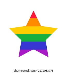 LGBT flag. Pride day vector icon. Rainbow love concept. Human rights and tolerance. LGBT gay and lesbian pride symbols, star. Icon template. Vector illustration.