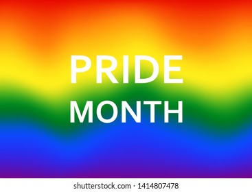 LGBT Flag Pride Month Blurred Waving Background. Lesbian Gay Bisexual Transgender. Celebrated Annual, Against Homosexual Discrimination, Human Rights And Tolerance.Rainbow Poster, Card And Wallpaper.