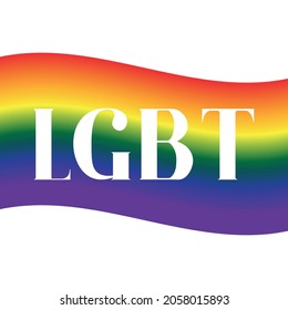 LGBT flag with pride month lettering. Template for an inscription.