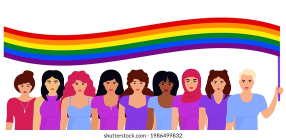 LGBT flag. Pride month. Rainbow. Lesbian, gay, bisexual, and transgender. LGBTQ organization. Vector illustration