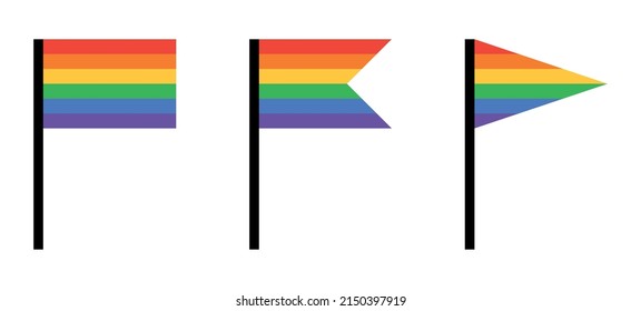 lgbt flag, pride symbol of gay, lesbian, transgender and queer people, isolated flat vector