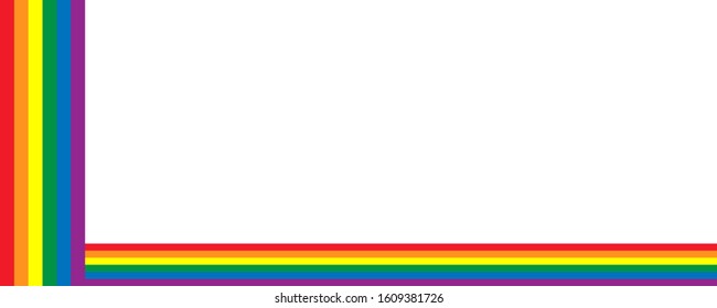 LGBT flag, Rainbow flag border frame design vector.