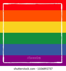 LGBT flag. Rainbow love. Vector illustration