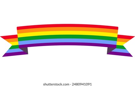 Lgbt flag ribbon. Vector rainbow flag of lgbt. LGBT community love symbol. Flag that represent gay pride.